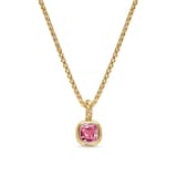 David Yurman Mini Cushion Cut Amulet In 18ct Yellow Gold With Pink Tourmaline, 5.5mm