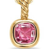 David Yurman Mini Cushion Cut Amulet In 18ct Yellow Gold With Pink Tourmaline, 5.5mm