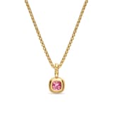 David Yurman Mini Cushion Cut Amulet In 18ct Yellow Gold With Pink Tourmaline, 5.5mm