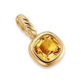David Yurman Mini Cushion Cut Amulet In 18ct Yellow Gold With Citrine, 5.5mm