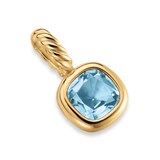 David Yurman Mini Cushion Cut Amulet In 18ct Yellow Gold With Sky Blue Topaz, 5.5mm