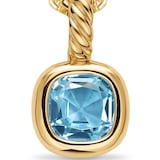 David Yurman Mini Cushion Cut Amulet In 18ct Yellow Gold With Sky Blue Topaz, 5.5mm