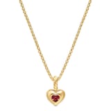 David Yurman Mini Heart Amulet In 18ct Yellow Gold With Rhodolite Garnet, 7.2mm