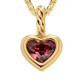 David Yurman Mini Heart Amulet In 18ct Yellow Gold With Rhodolite Garnet, 7.2mm