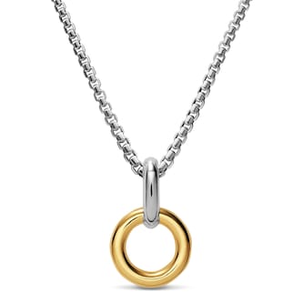 David Yurman Amulet Holder In Sterling Silver With 18ct Yellow Gold, 20.3mm David Yurman Amulet Holder In Sterling Silver With 18ct Yellow Gold, 20.3mm