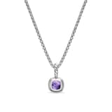 David Yurman Mini Cushion Cut Amulet In Sterling Silver With 14ct Yellow Gold And Amethyst, 5.5mm