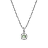 David Yurman Mini Cushion Cut Amulet In Sterling Silver With 14ct Yellow Gold And Prasiolite, 5.5mm