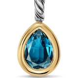 David Yurman Mini Pear Cut Amulet in Sterling Silver With 14ct Yellow Gold And Blue Topaz, 11mm