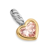 David Yurman Mini Heart Enhancer In Sterling Silver With 14ct Yellow Gold And Morganite, 7.2mm