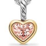David Yurman Mini Heart Enhancer In Sterling Silver With 14ct Yellow Gold And Morganite, 7.2mm