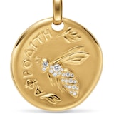 David Yurman Aphrodite Medallion Amulet In 18ct Yellow Gold With Diamonds, 28.3mm