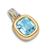 David Yurman DY Mercer® Colour Amulet In Sterling Silver With 18ct Yellow, Sky Blue Topaz & Diamonds, 13mm