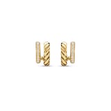 David Yurman DY Mercer® Two Row Hoop Earrings In 18ct Yellow Gold And Diamonds
