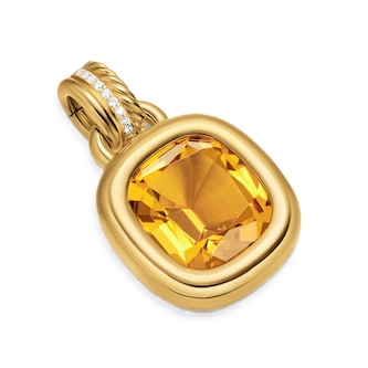 David Yurman DY Mercer® Colour Amulet In 18ct Yellow Gold With Citrine And Diamonds, 13mm David Yurman DY Mercer® Colour Amulet In 18ct Yellow Gold With Citrine And Diamonds, 13mm