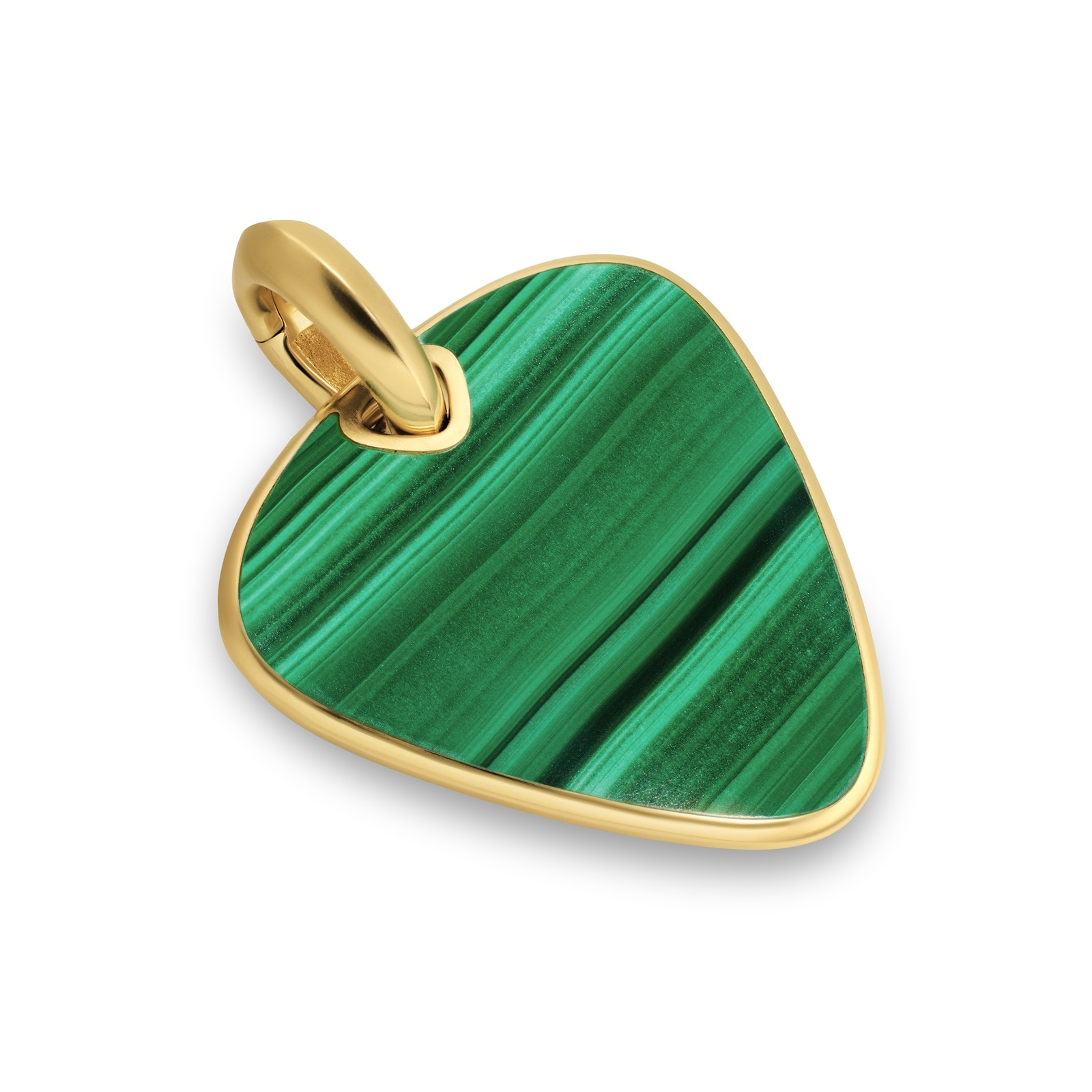 David Yurman Streamline® Pick Amulet Enhancer In 18ct Yellow Gold With Malachite, 31mm