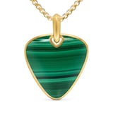 David Yurman Streamline® Pick Amulet Enhancer In 18ct Yellow Gold With Malachite, 31mm