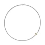 David Yurman Cross Station Box Chain Necklace In Sterling Silver And 14ct Yellow Gold, 3.6mm - 22 Inches