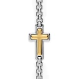 David Yurman Cross Station Box Chain Necklace In Sterling Silver And 14ct Yellow Gold, 3.6mm - 20 Inches