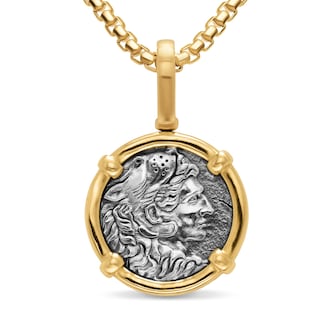David Yurman Alexander The Great Amulet In Sterling Silver With 18ct Yellow Gold, 20.5mm