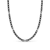 David Yurman DY Madison® Chain Necklace in Black Titanium With Sterling Silver, 6mm