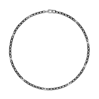 David Yurman DY Madison® Chain Necklace in Black Titanium With Sterling Silver, 6mm David Yurman DY Madison® Chain Necklace in Black Titanium With Sterling Silver, 6mm