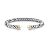 David Yurman Cable Flex Bracelet In Sterling Silver And 14ct Yellow Gold With Diamonds & Pearl, 6mm