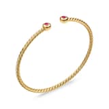 David Yurman Micro Cablespira® Flex Round Bracelet in 18ct Yellow Gold With Rubies, 2.6mm - Size Large