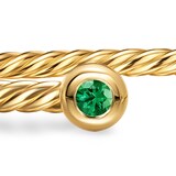 David Yurman Micro Cablespira® Flex Round Bracelet in 18ct Yellow Gold With Emeralds, 2.6mm