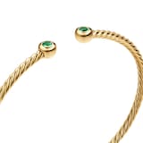 David Yurman Micro Cablespira® Flex Round Bracelet in 18ct Yellow Gold With Emeralds, 2.6mm