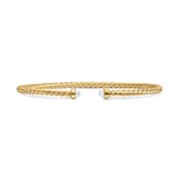 David Yurman Micro Cablespira® Flex Bracelet In 18ct Yellow Gold With Pearls, 2.6mm - Size Small