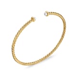 David Yurman Micro Cablespira® Flex Bracelet In 18ct Yellow Gold With Pearls, 2.6mm - Size Small