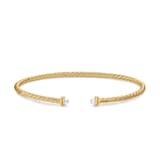 David Yurman Micro Cablespira® Flex Bracelet In 18ct Yellow Gold With Pearls, 2.6mm - Size Small