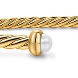 David Yurman Micro Cablespira® Flex Bracelet In 18ct Yellow Gold With Pearls, 2.6mm - Size Small