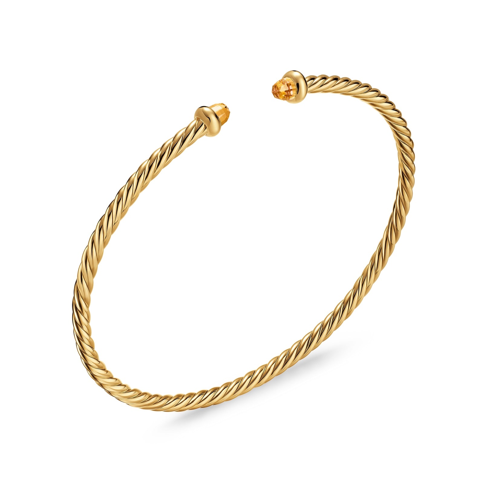 David Yurman Micro Cablespira® Flex Bracelet In 18ct Yellow Gold With Citrine, 2.6mm