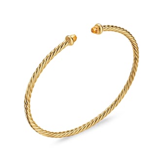 David Yurman Micro Cablespira® Flex Bracelet In 18ct Yellow Gold With Citrine, 2.6mm