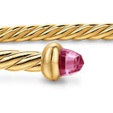David Yurman Micro Cablespira® Flex Bracelet In 18ct Yellow Gold With Pink Tourmaline, 2.6mm