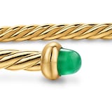David Yurman Micro Cablespira® Flex Bracelet In 18ct Yellow Gold With Emeralds, 2.6mm - Size Small
