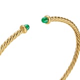 David Yurman Micro Cablespira® Flex Bracelet In 18ct Yellow Gold With Emeralds, 2.6mm - Size Small