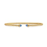 David Yurman Micro Cablespira® Flex Bracelet In 18ct Yellow Gold With Blue Sapphires, 2.6mm - Size Small