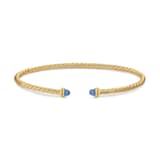 David Yurman Micro Cablespira® Flex Bracelet In 18ct Yellow Gold With Blue Sapphires, 2.6mm - Size Small