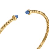 David Yurman Micro Cablespira® Flex Bracelet In 18ct Yellow Gold With Blue Sapphires, 2.6mm - Size Small