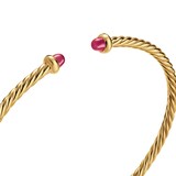 David Yurman Micro Cablespira® Flex Bracelet In 18ct Yellow Gold With Rubies, 2.6mm - Size Small