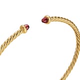 David Yurman Micro Cablespira® Flex Bracelet In 18ct Yellow Gold With Rhodolite Garnets, 2.6mm
