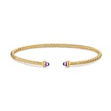 David Yurman Micro Cablespira® Flex Bracelet In 18ct Yellow Gold With Amethyst, 2.6mm