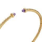 David Yurman Micro Cablespira® Flex Bracelet In 18ct Yellow Gold With Amethyst, 2.6mm