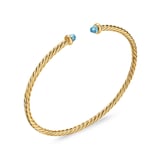 David Yurman Micro Cablespira® Flex Bracelet In 18ct Yellow Gold With Blue Topaz, 2.6mm - Size Medium