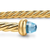David Yurman Micro Cablespira® Flex Bracelet In 18ct Yellow Gold With Blue Topaz, 2.6mm - Size Medium