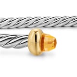 David Yurman Micro Cable Flex® Bracelet In Sterling Silver With 14ct Yellow Gold And Citrine, 2.6mm