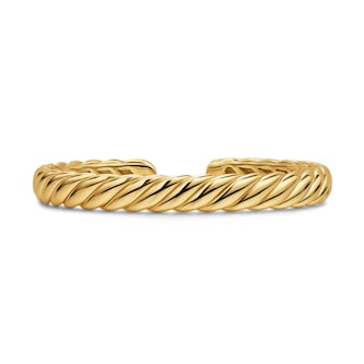 David Yurman Sculpted Cable Flex Bracelet In 18ct Yellow Gold, 7.5mm David Yurman Sculpted Cable Flex Bracelet In 18ct Yellow Gold, 7.5mm