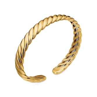 David Yurman Sculpted Cable Flex Bracelet In 18ct Yellow Gold, 7.5mm David Yurman Sculpted Cable Flex Bracelet In 18ct Yellow Gold, 7.5mm